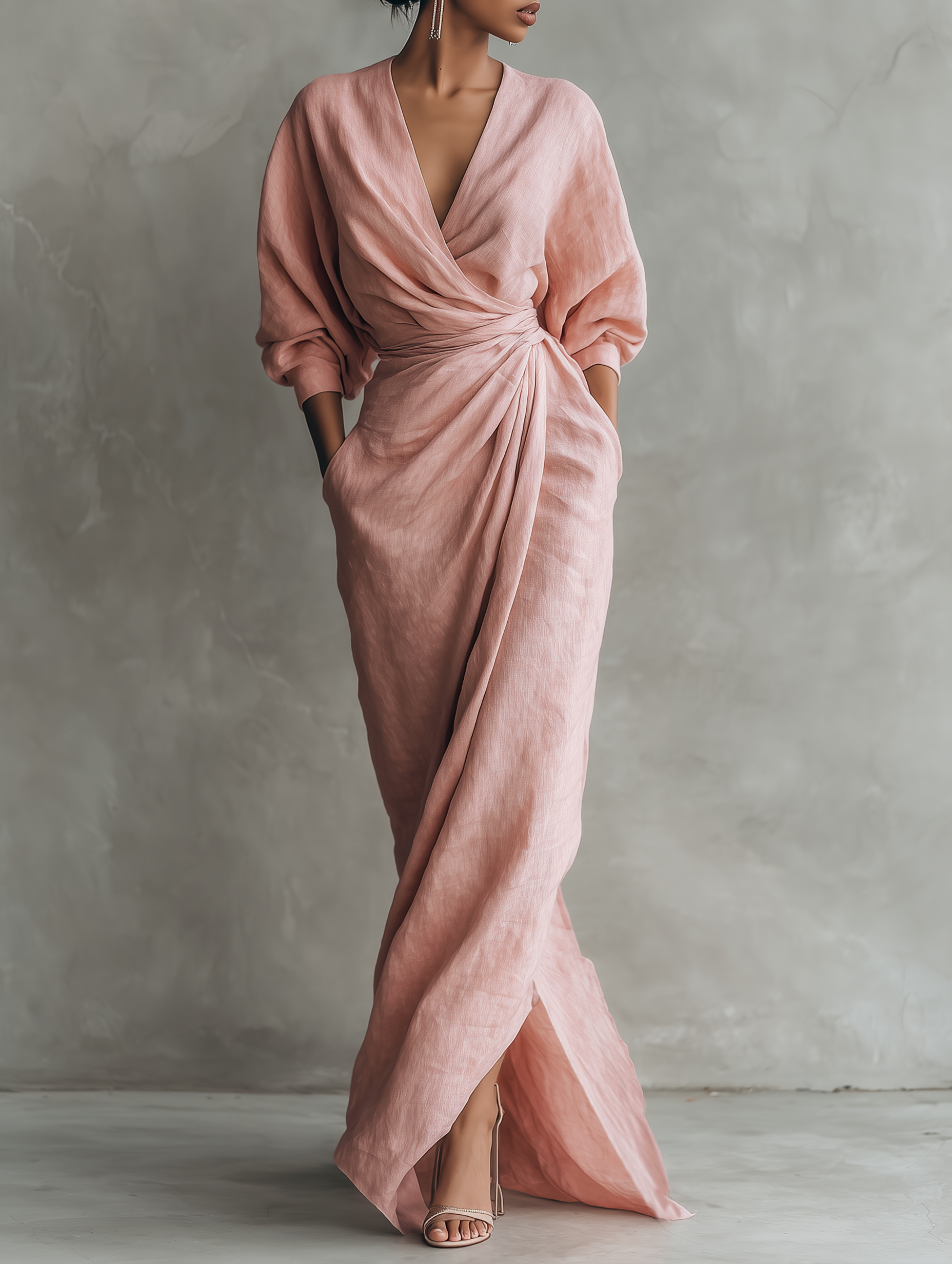 Abito maxi drappeggiato da donna - Elegante e femminile