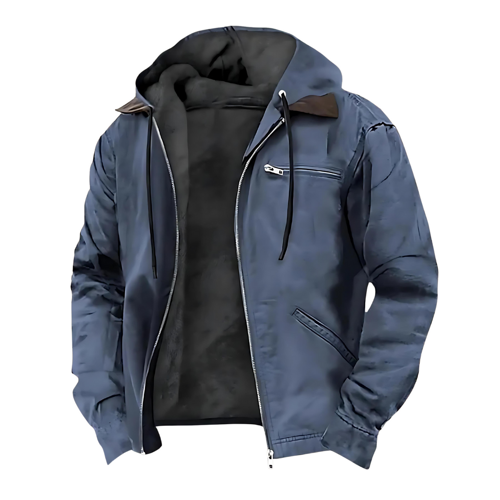 Giacca autunnale da uomo con cerniera e cappuccio - Strato leggero ed elegante