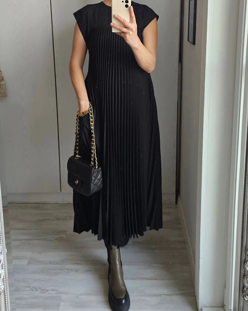 Abito maxi plissettato elegante da donna – Fluido e raffinato