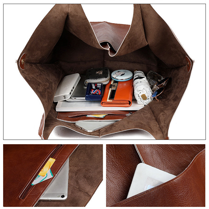 Premium oversized vintage leather women's bag - Spacious