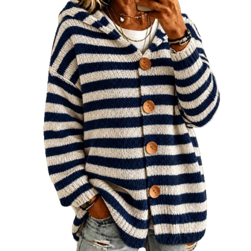 Maglione donna a righe in maglia - Casual e moderno