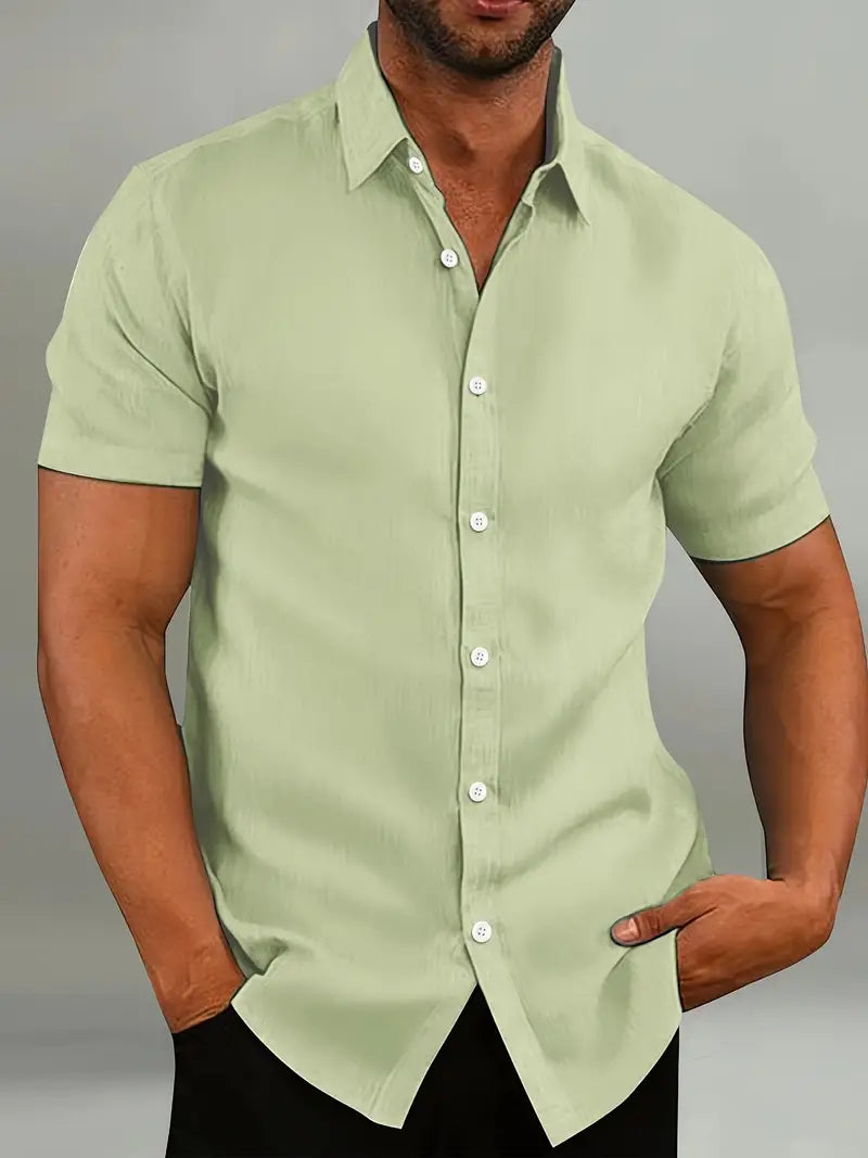 Camicia da uomo a maniche corte - leggera e traspirante, ideale per il tempo libero.