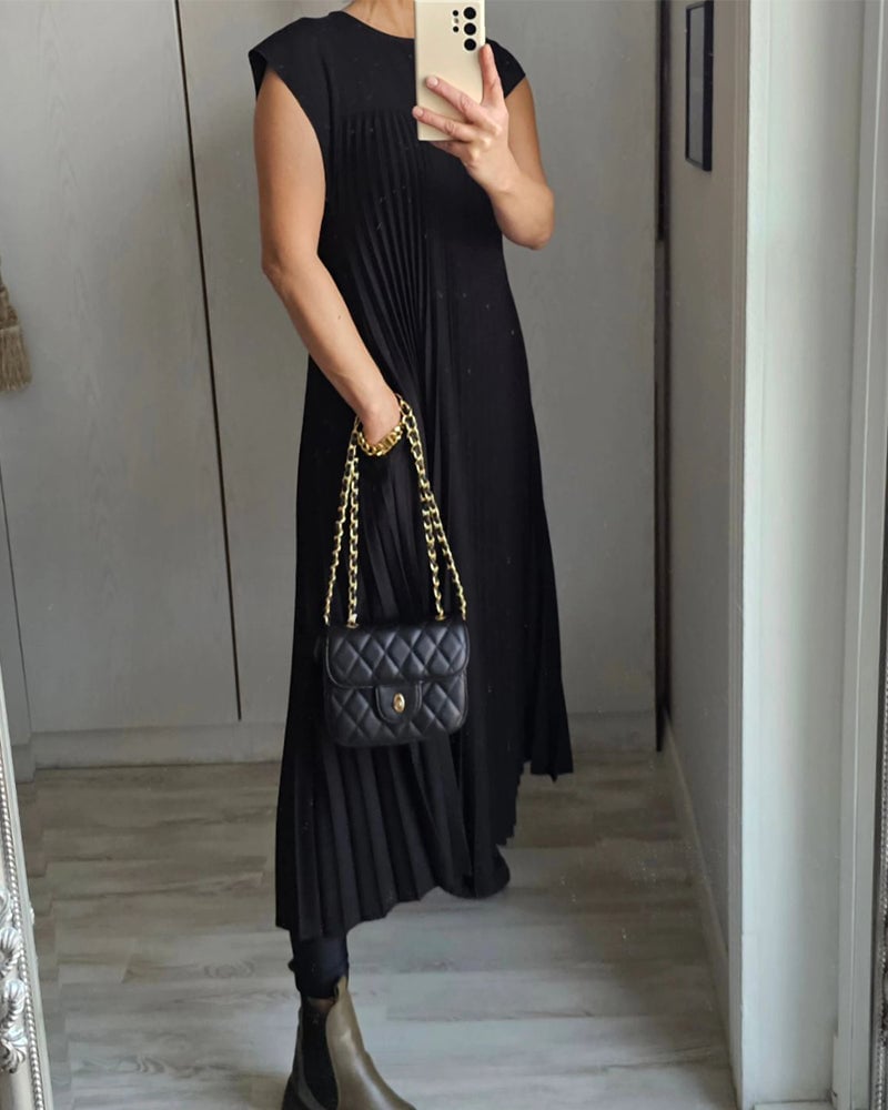 Abito maxi plissettato elegante da donna – Fluido e raffinato