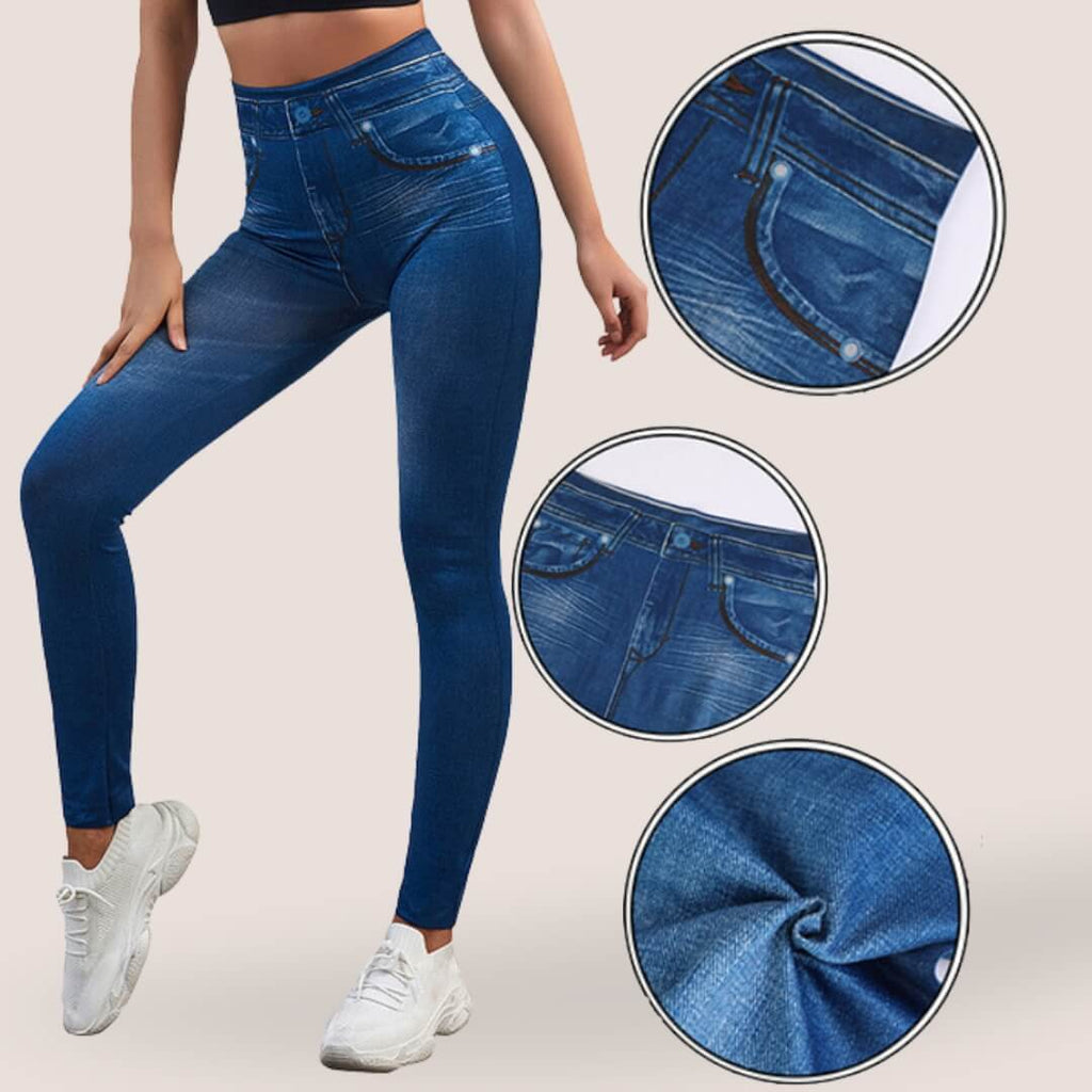 Premium women's sculpting stretch anti-cellulite jeans