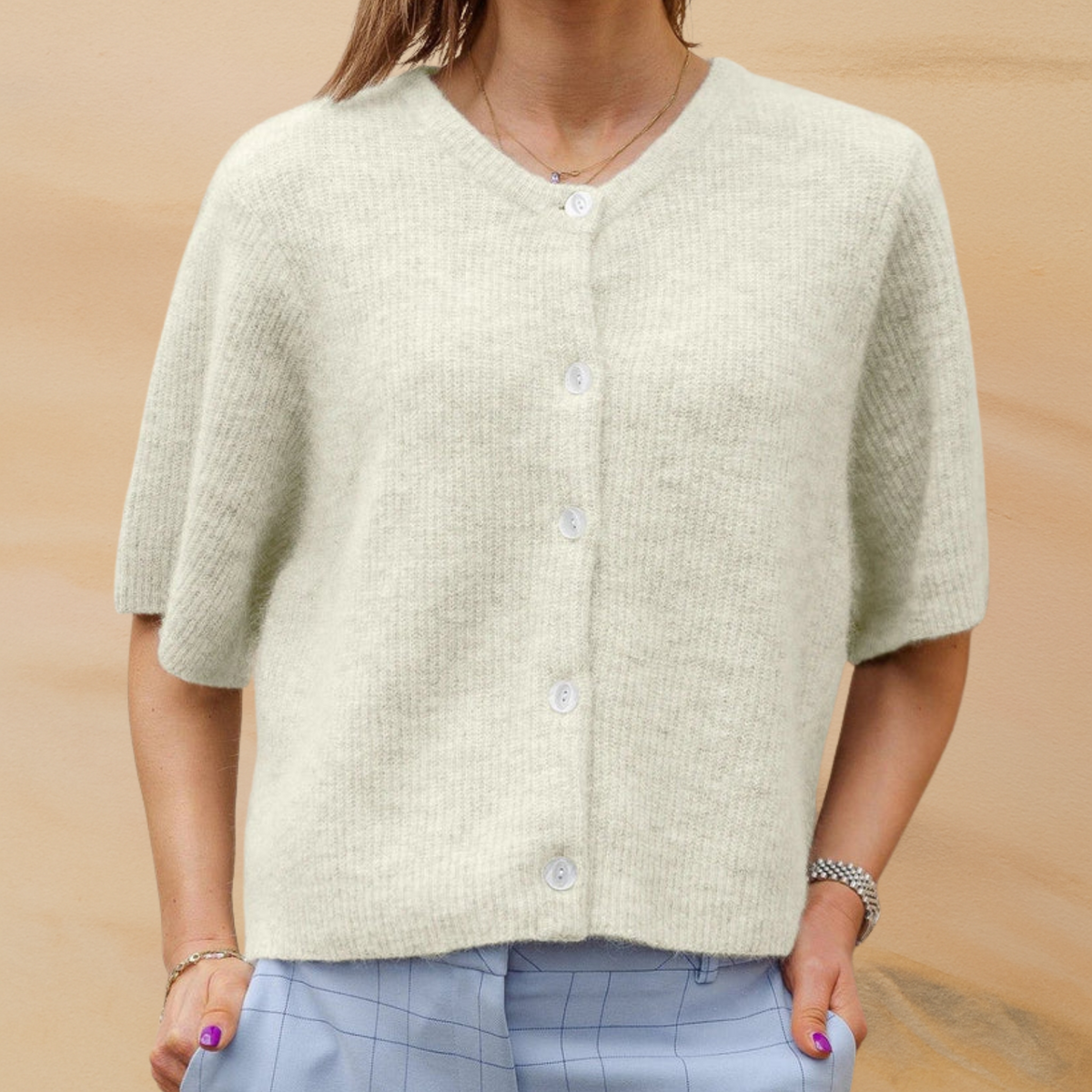 Gilet femme sans manches à boutons - Chic et léger