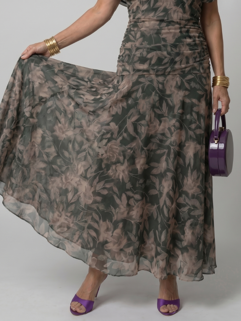 Abito midi da donna con spalle scoperte - Fluido e romantico