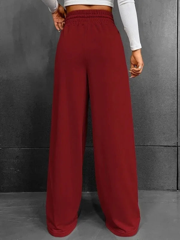 Pantaloni da donna leggeri a vita alta e vestibilità comoda – Comodi pantaloni larghi