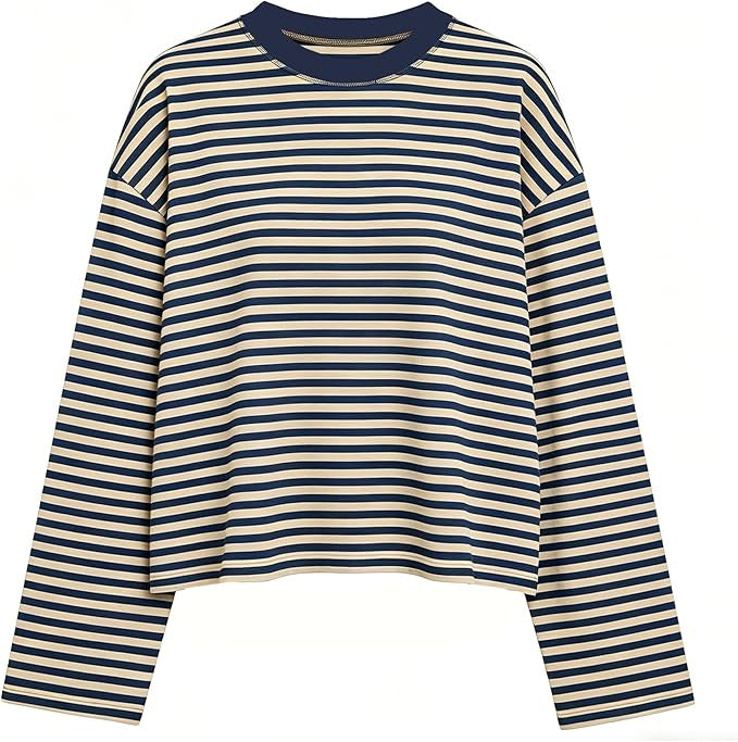 T-shirt da donna a righe color-block in stile rétro – Casual e vintage