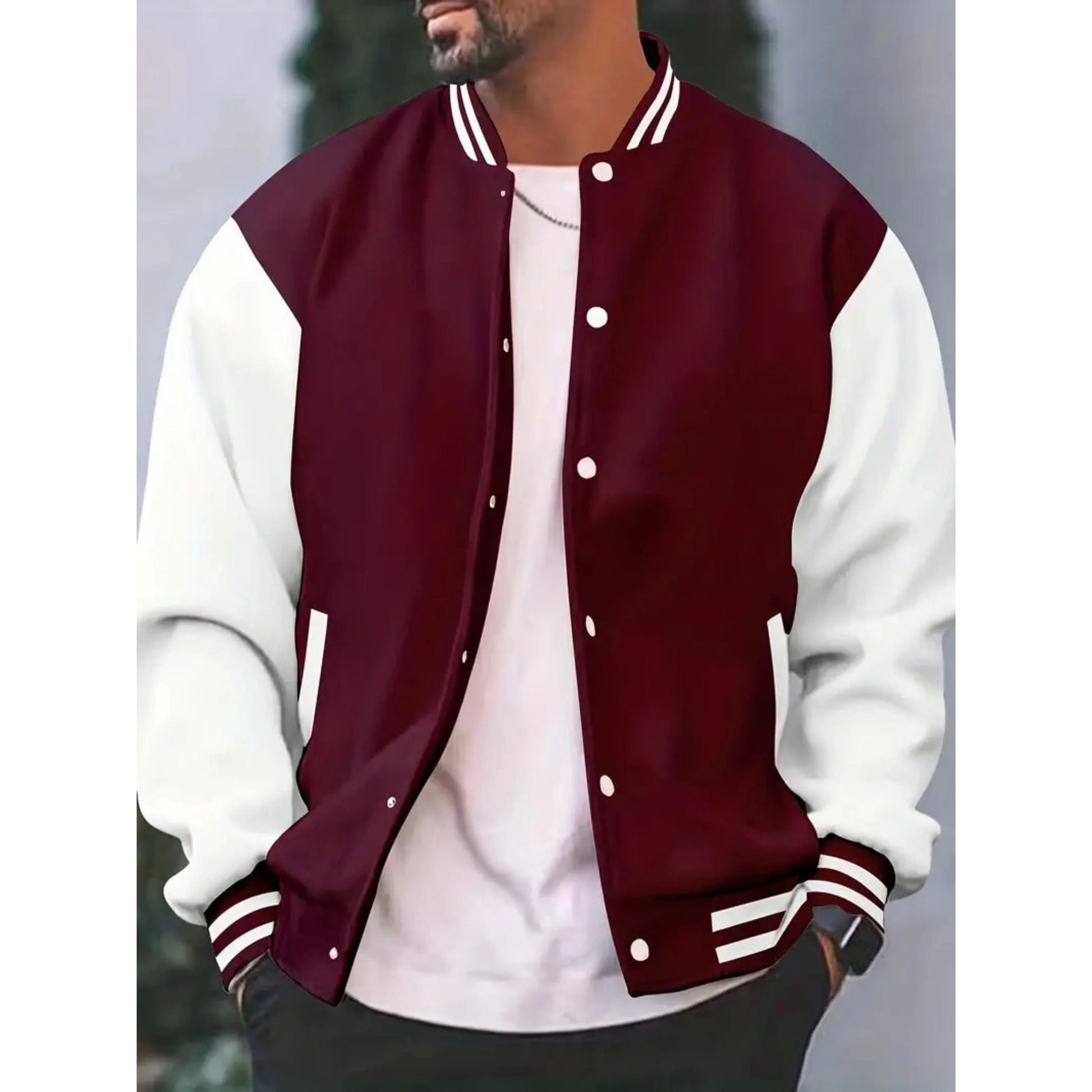 Giacca college da uomo in cotone slim-fit di alta qualità – Bomber casual