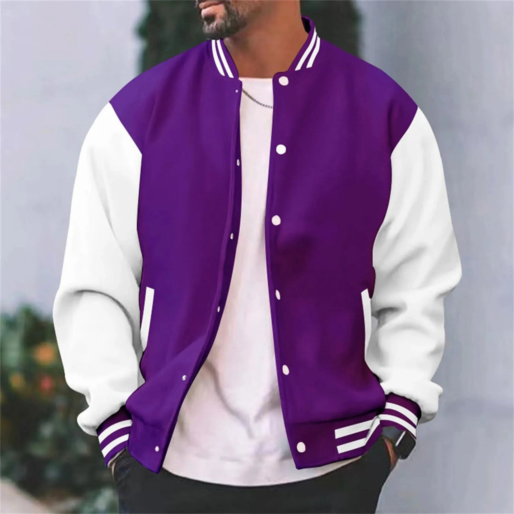 Giacca college da uomo in cotone slim-fit di alta qualità – Bomber casual