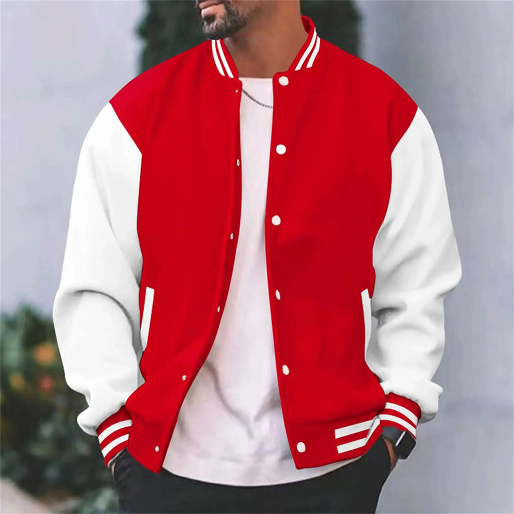 Giacca college da uomo in cotone slim-fit di alta qualità – Bomber casual