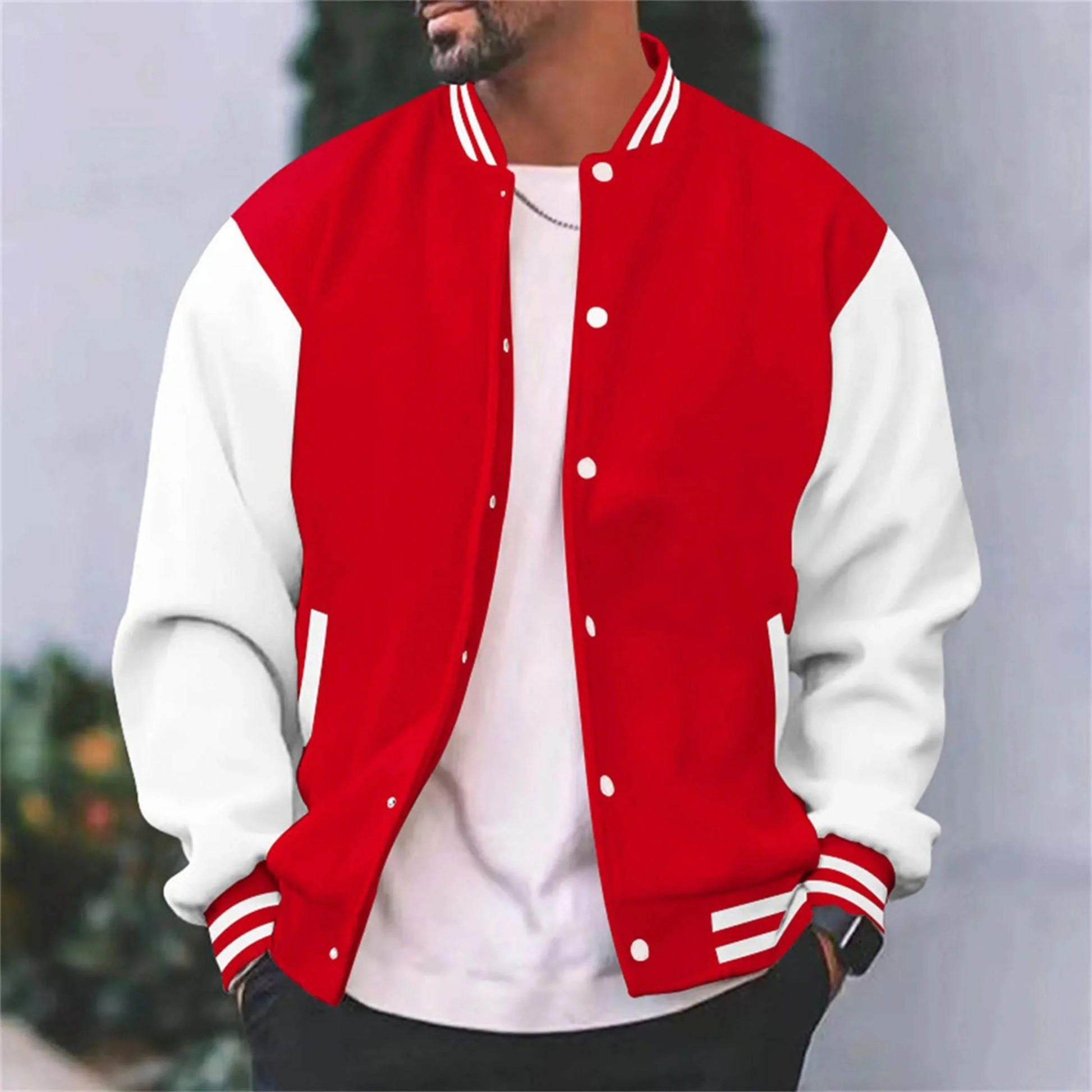 Giacca college da uomo in cotone slim-fit di alta qualità – Bomber casual