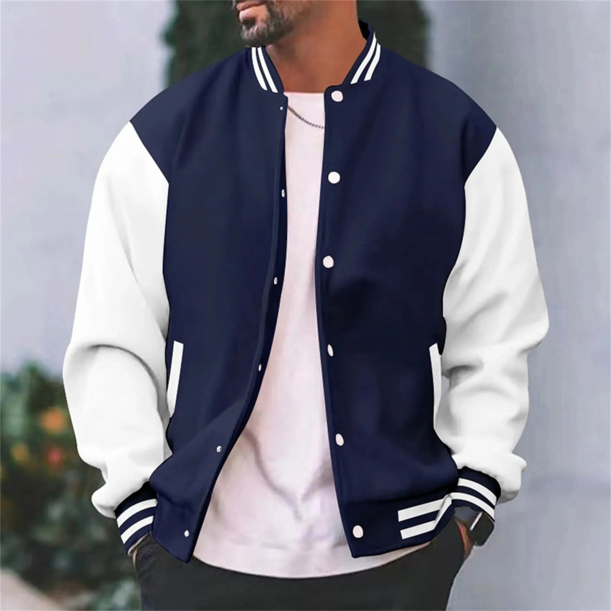 Giacca college da uomo in cotone slim-fit di alta qualità – Bomber casual