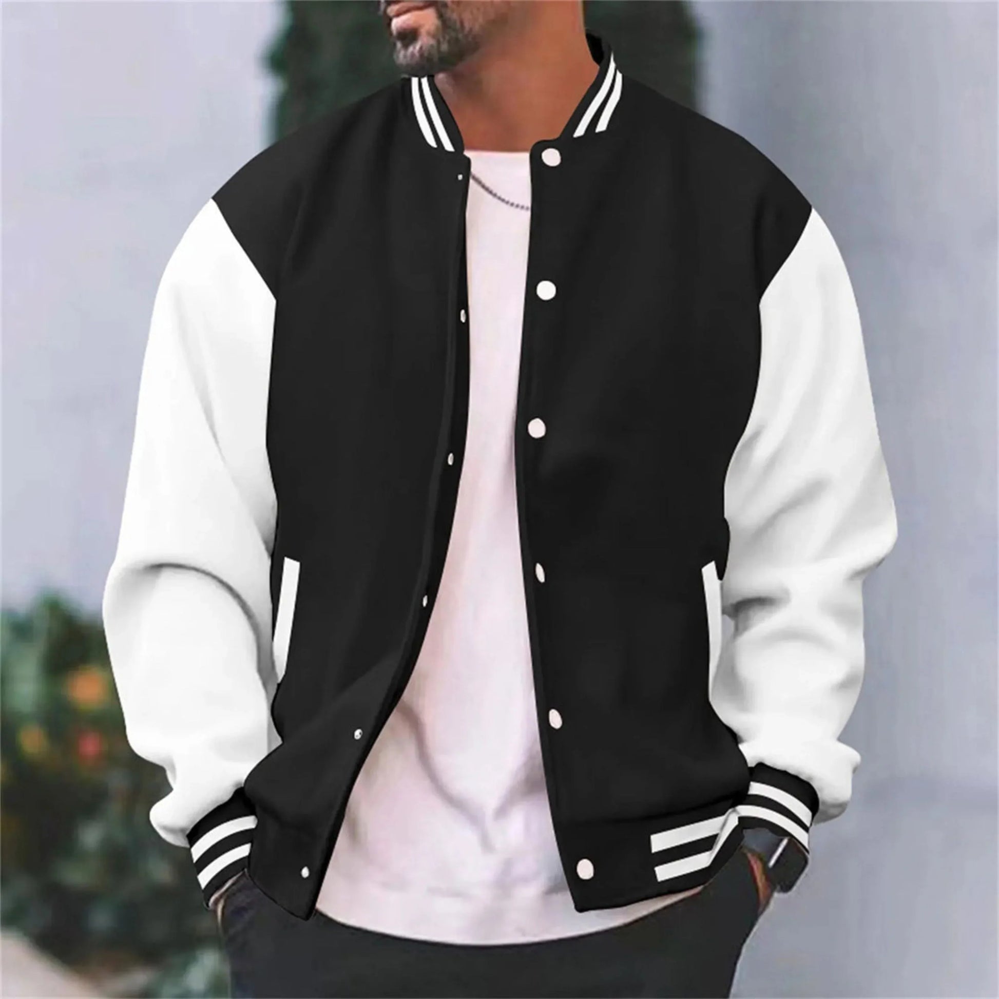 Giacca college da uomo in cotone slim-fit di alta qualità – Bomber casual