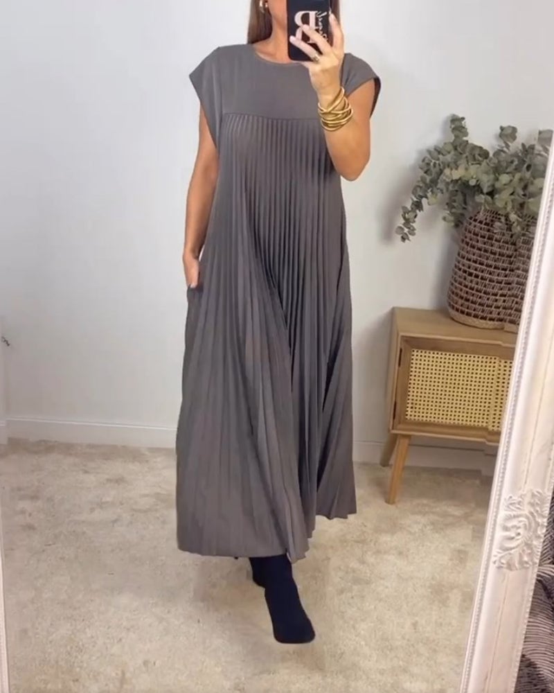Abito maxi plissettato elegante da donna – Fluido e raffinato