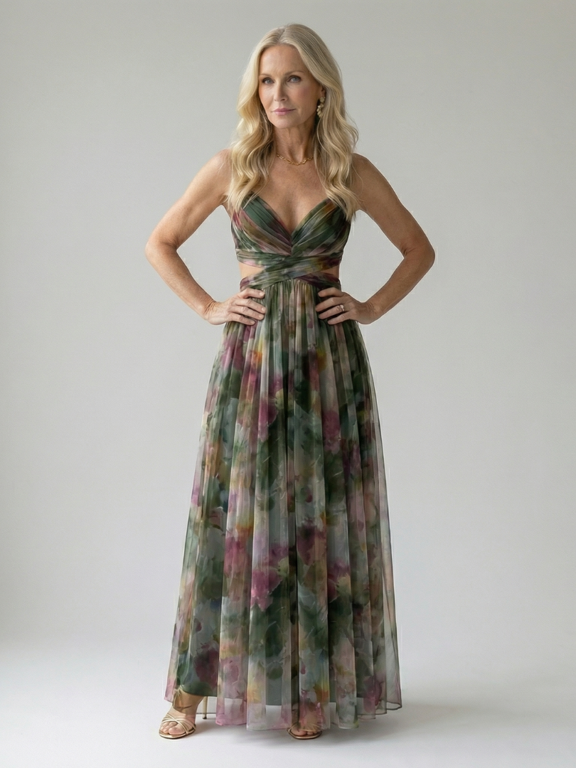 Abito maxi da donna incrociato e fluido - Femminile e leggero