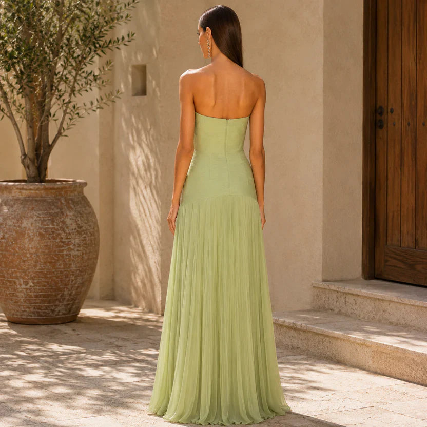 Abito lungo da donna a fascia drappeggiato - Elegante e raffinato