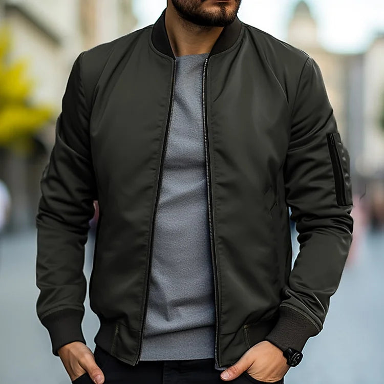 Giubbotto bomber con cerniera da uomo - elegante e alla moda