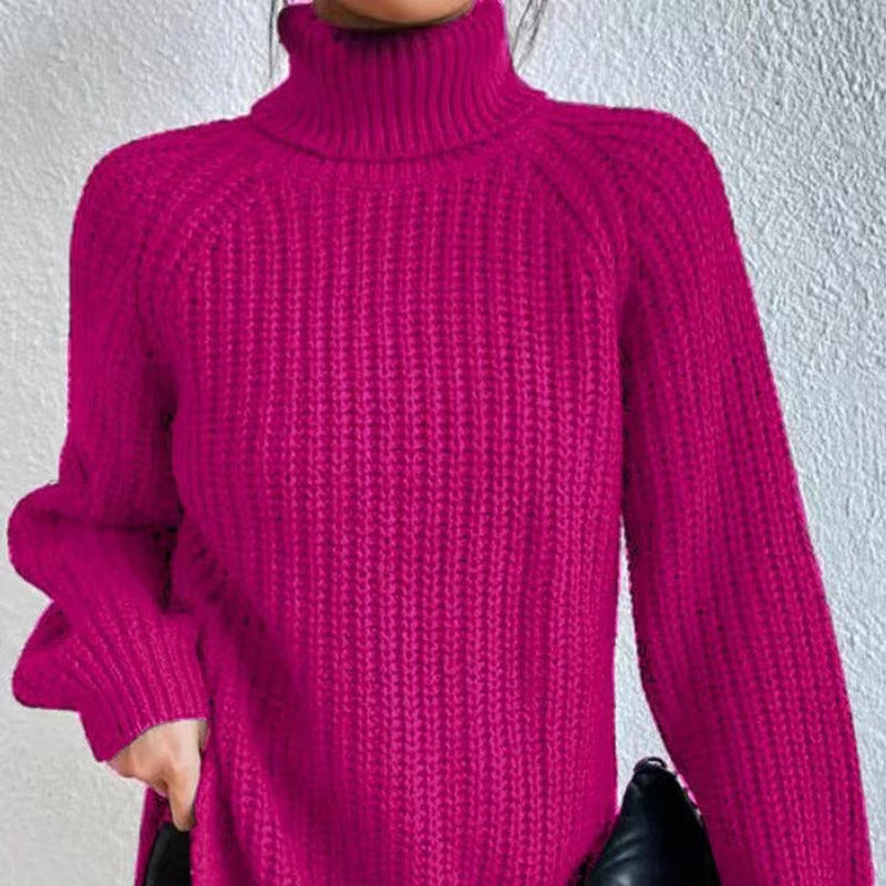 Maglione donna con collo alto e spacco – Morbido e confortevole