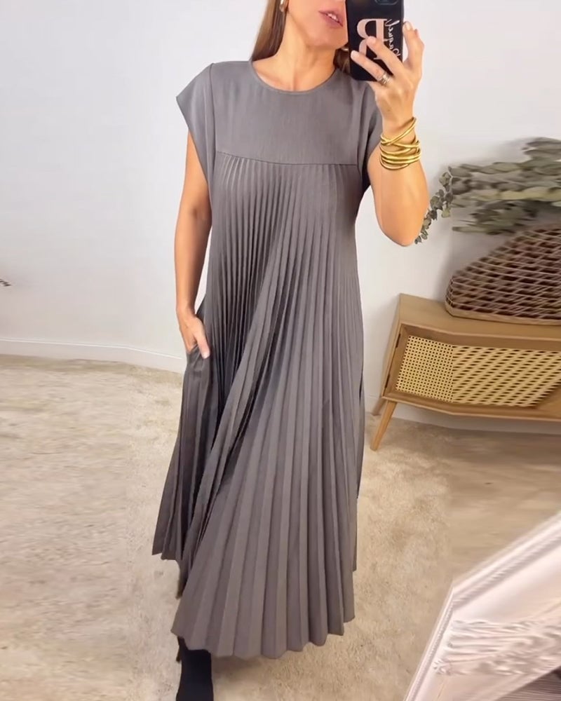 Abito maxi plissettato elegante da donna – Fluido e raffinato