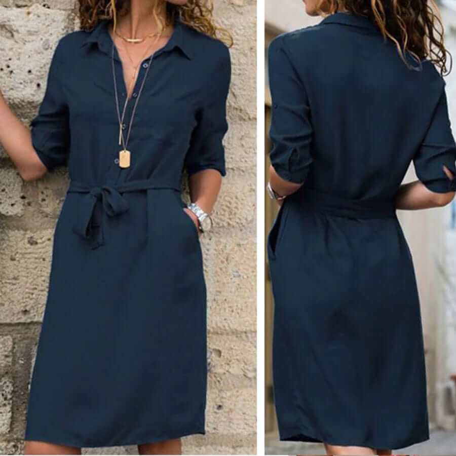 Elegante abito midi casual - stile intramontabile e comfort quotidiano.