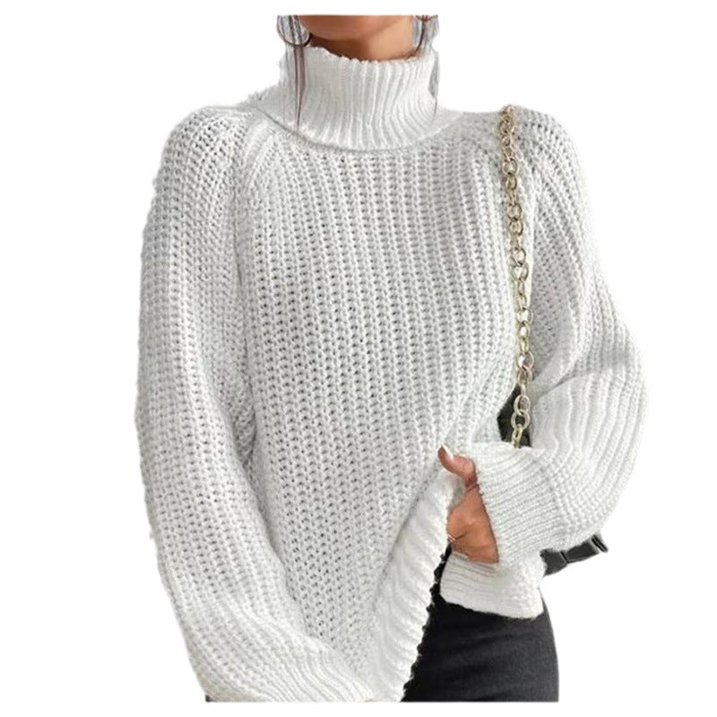 Maglione donna con collo alto e spacco – Morbido e confortevole