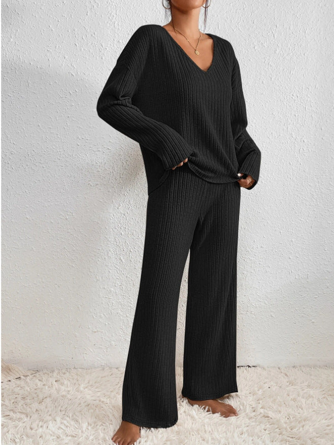Completo da casa in maglia comodo a 2 pezzi da donna