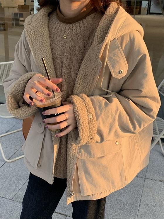 Parka in pile reversibile da donna - Abbigliamento invernale caldo