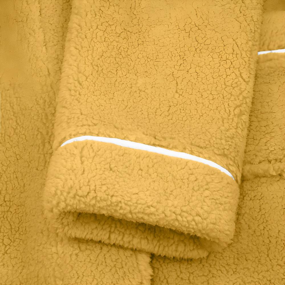 Unisex Sherpa Comfort bathrobe - Soft and warm fleece robe with belt and pockets, cozy winter wear for men and women