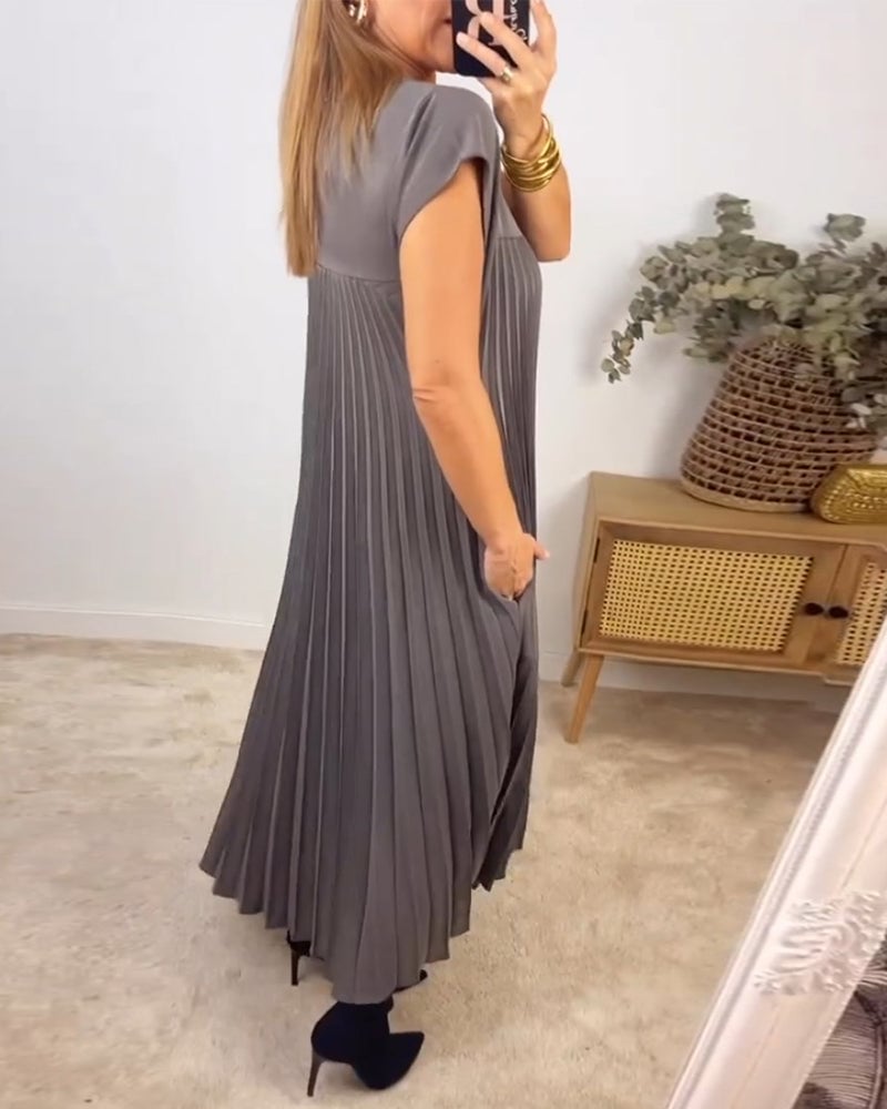 Abito maxi plissettato elegante da donna – Fluido e raffinato