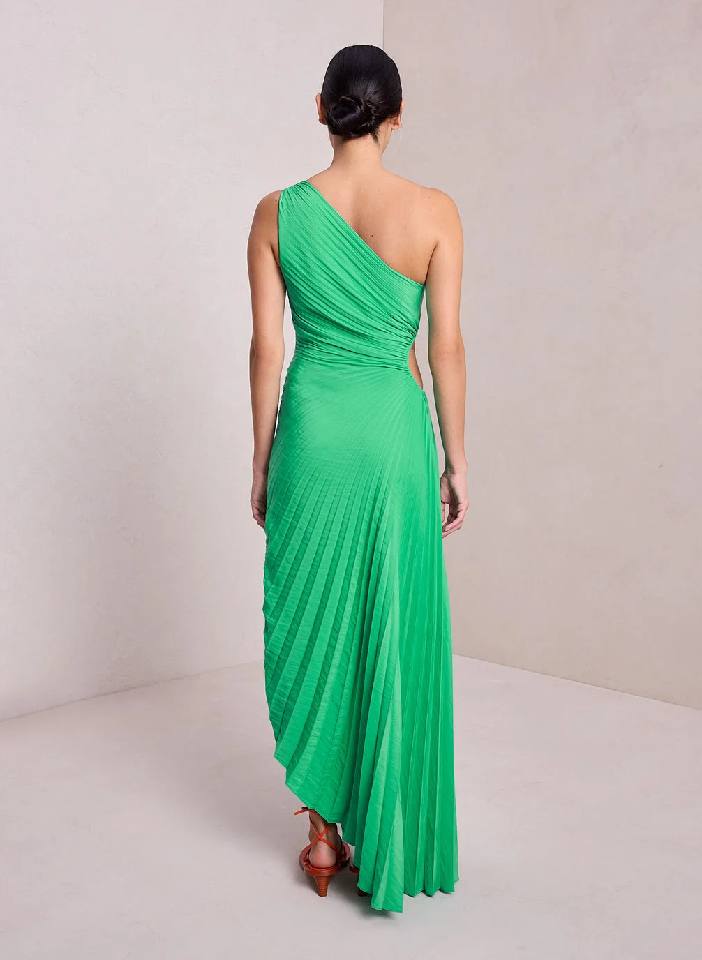 Abito maxi monospalla plissettato da donna - Elegante e fluido