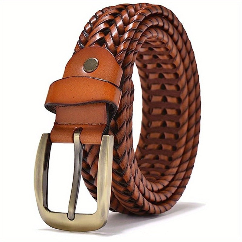 Cintura da uomo in pelle intrecciata di alta qualità - Elegante accessorio casual