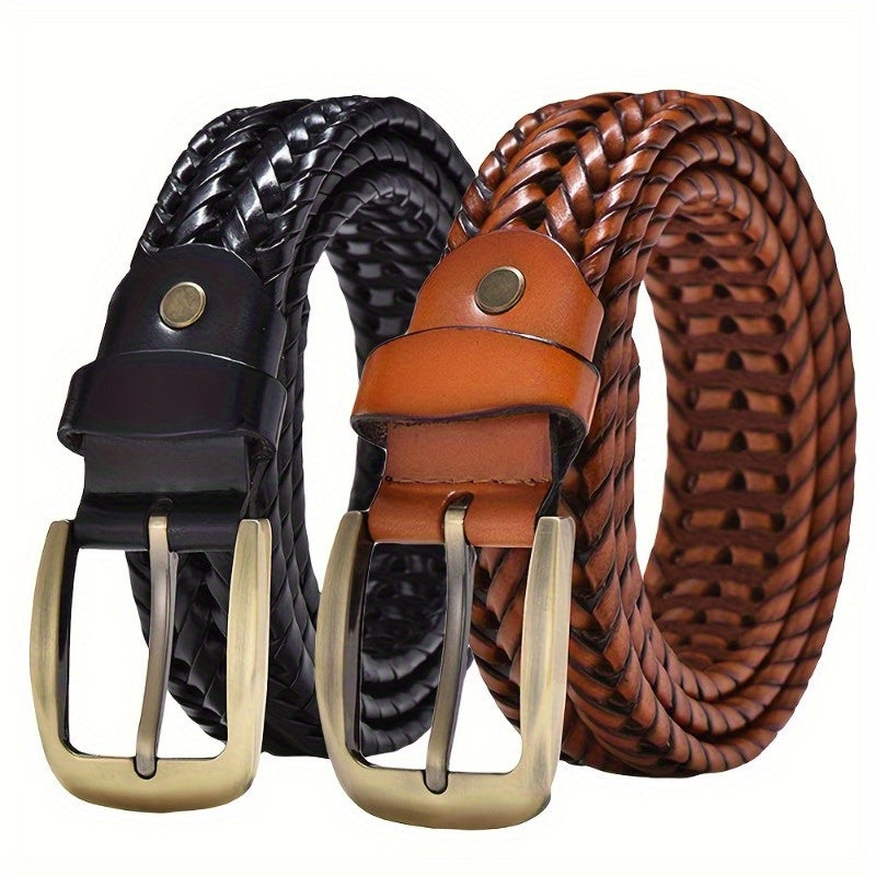 Cintura da uomo in pelle intrecciata di alta qualità - Elegante accessorio casual