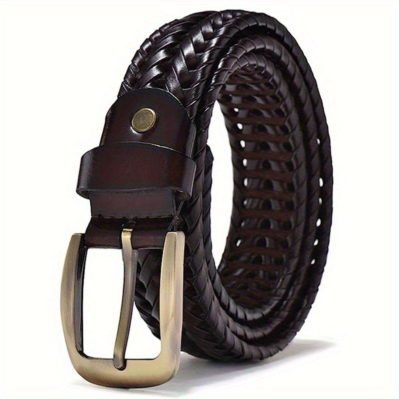 Cintura da uomo in pelle intrecciata di alta qualità - Elegante accessorio casual
