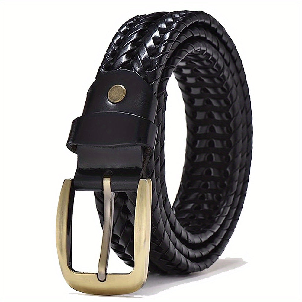 Cintura da uomo in pelle intrecciata di alta qualità - Elegante accessorio casual