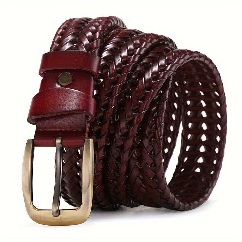 Cintura da uomo in pelle intrecciata di alta qualità - Elegante accessorio casual