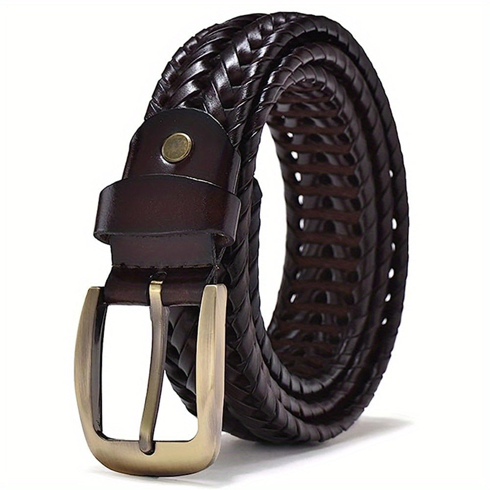Cintura da uomo in pelle intrecciata di alta qualità - Elegante accessorio casual