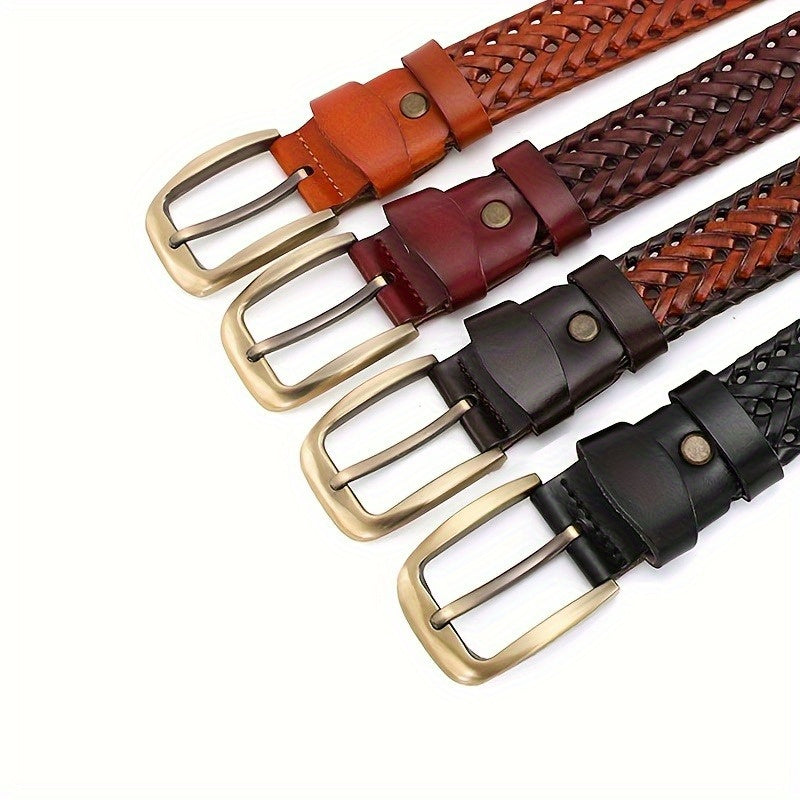 Cintura da uomo in pelle intrecciata di alta qualità - Elegante accessorio casual