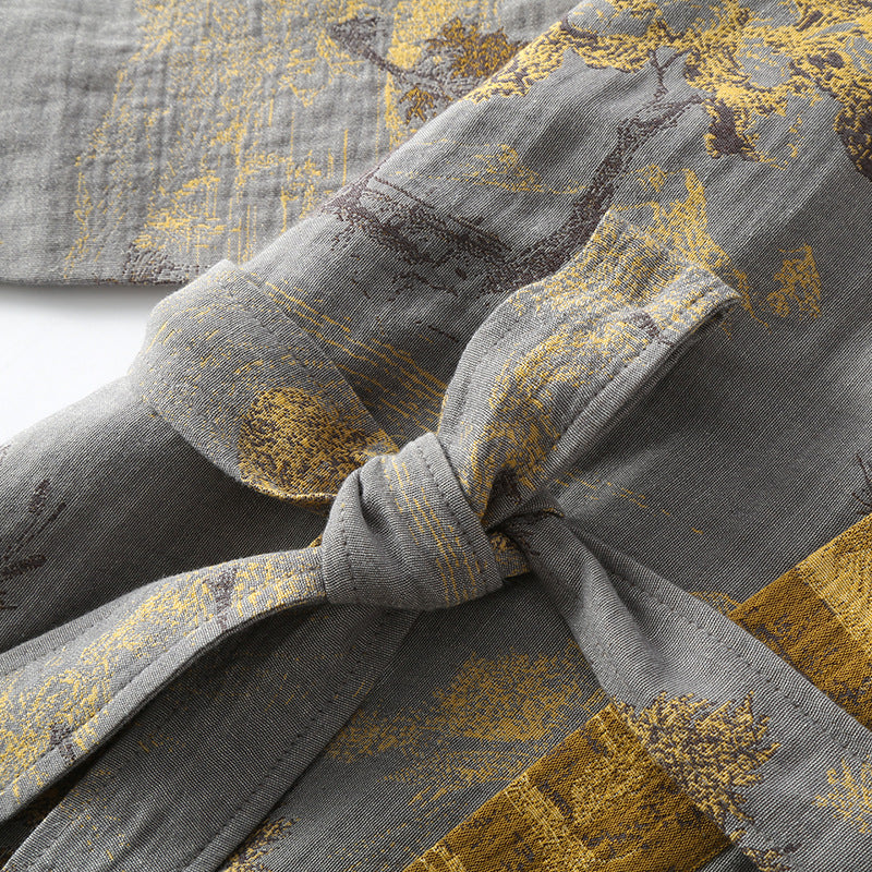 Accappatoio kimono retrò traspirante con cintura