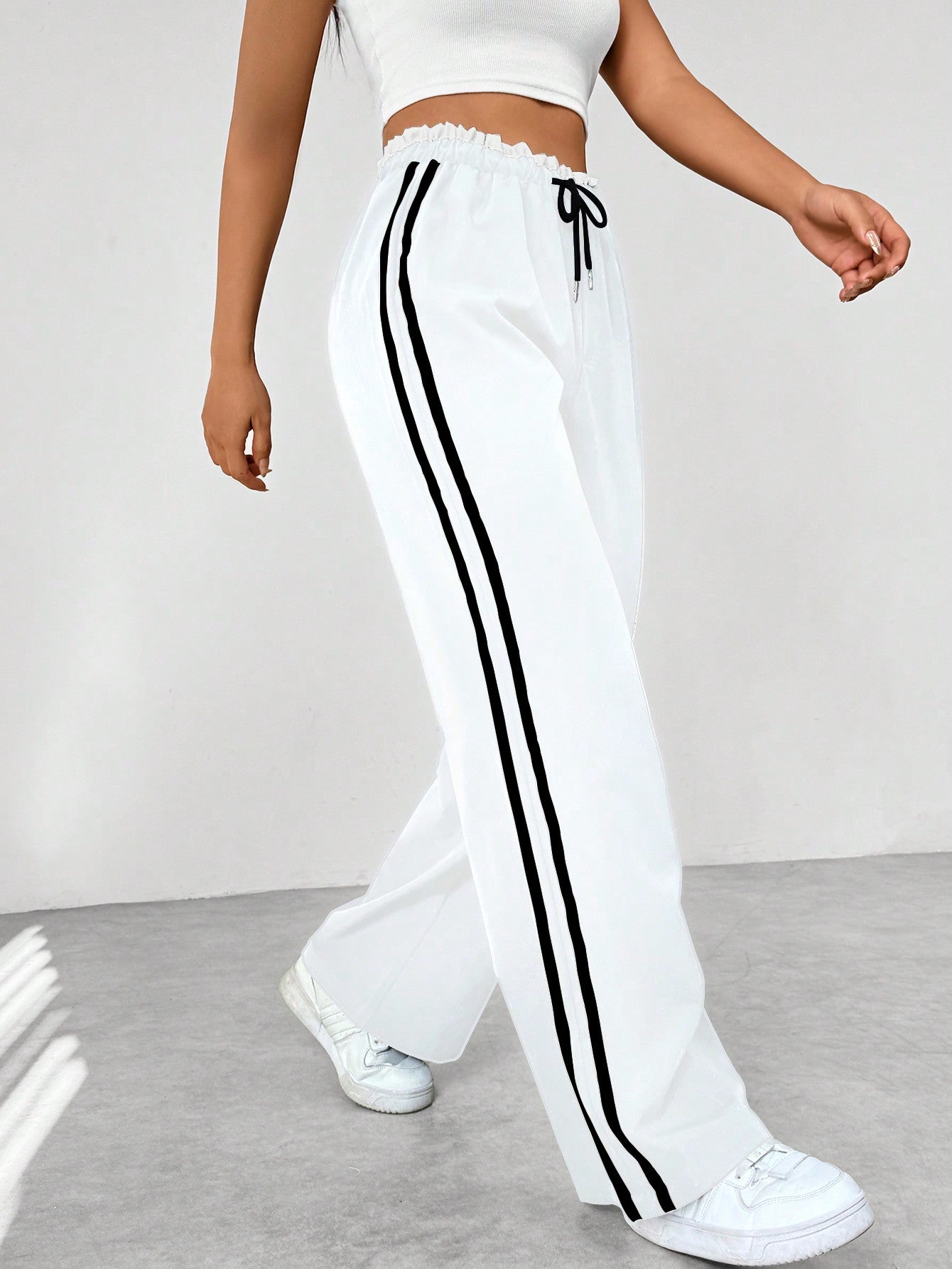 Pantaloni sportivi alla moda a gamba larga donna