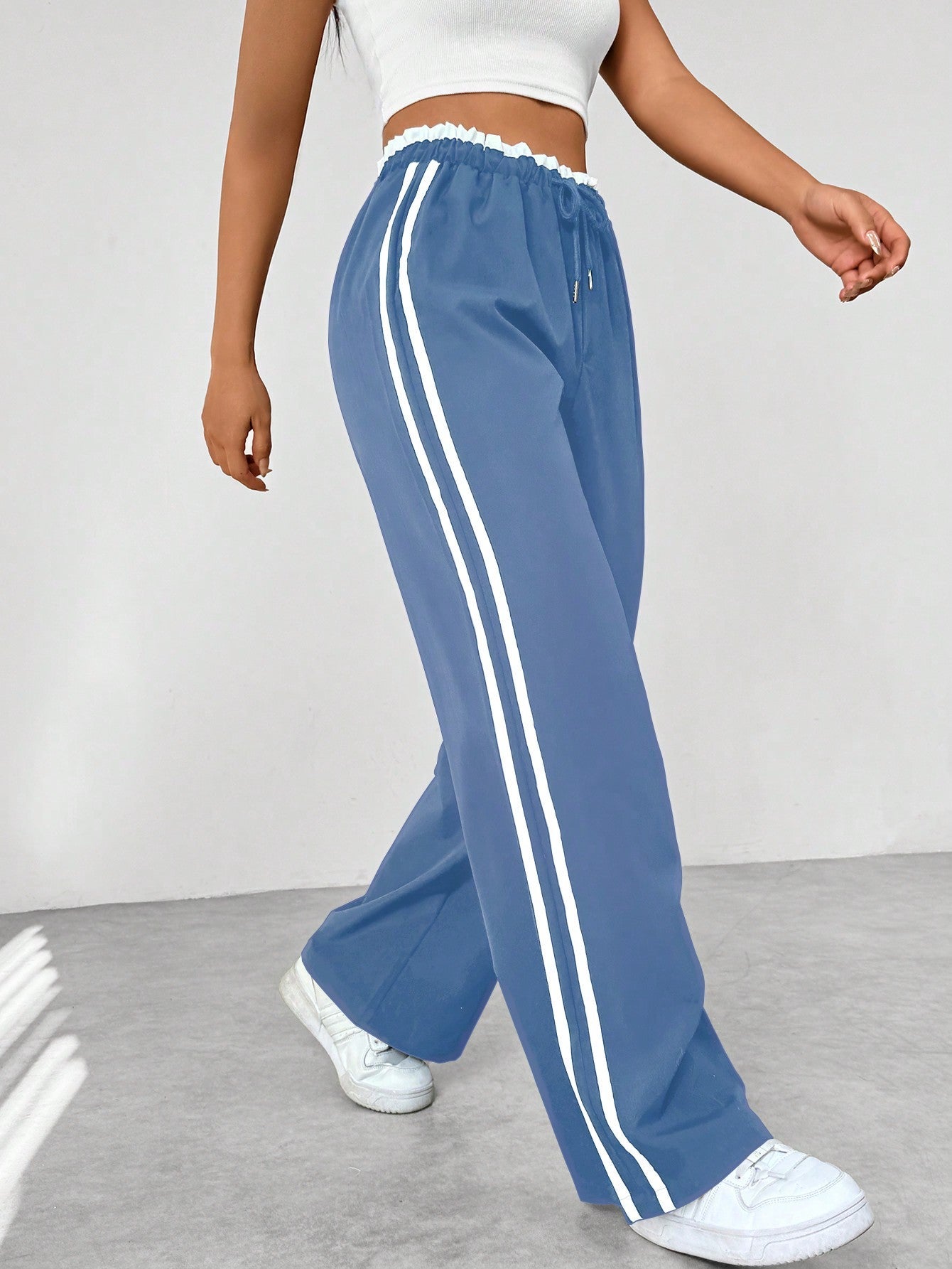 Pantaloni sportivi alla moda a gamba larga donna