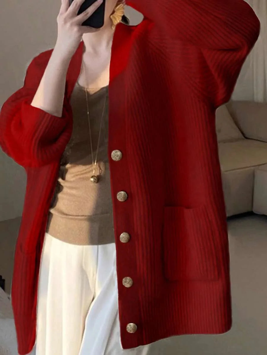 Cardigan oversize pour femme à col V - Doux et décontracté