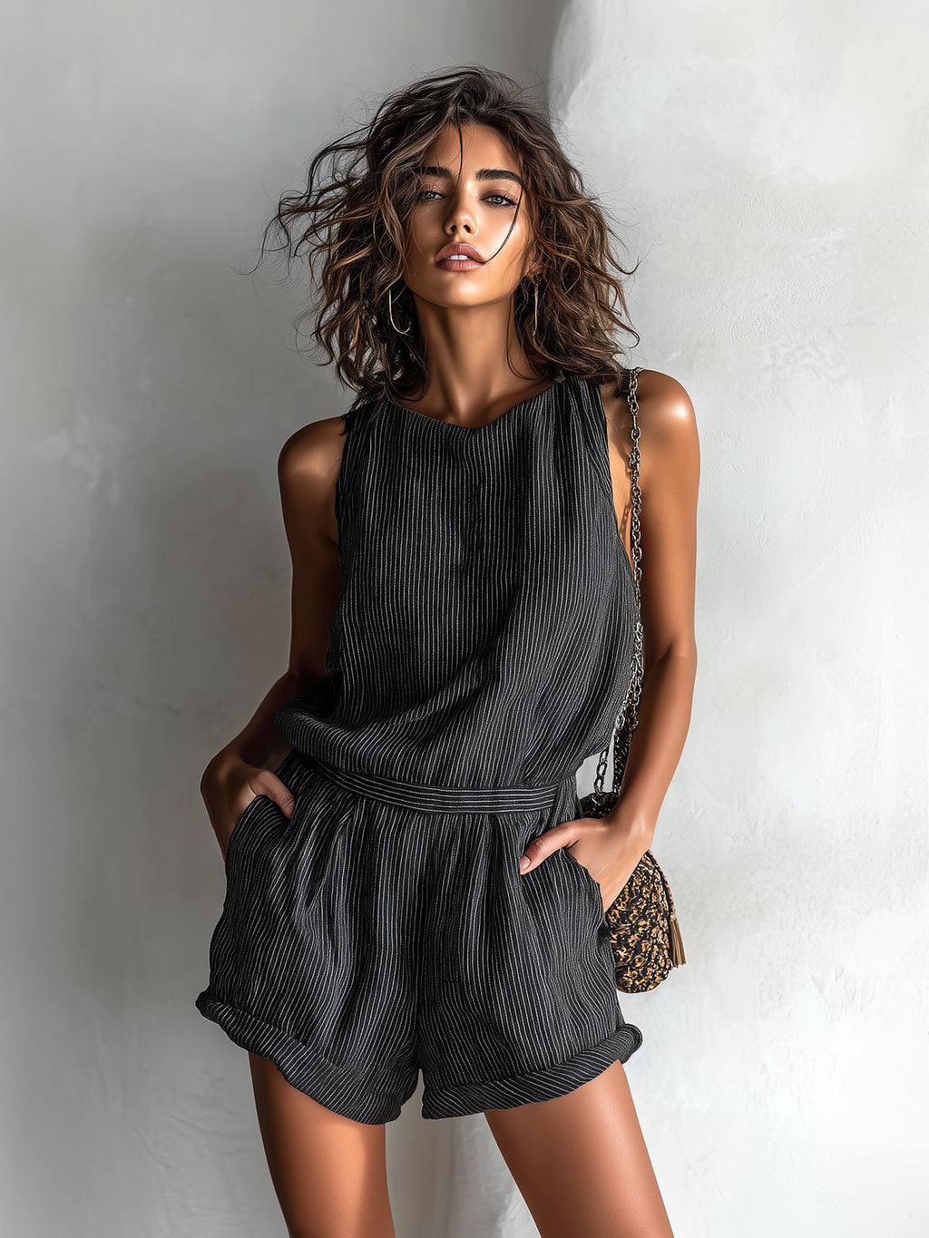 Tutina da donna in misto lino a righe - Fresca e casual