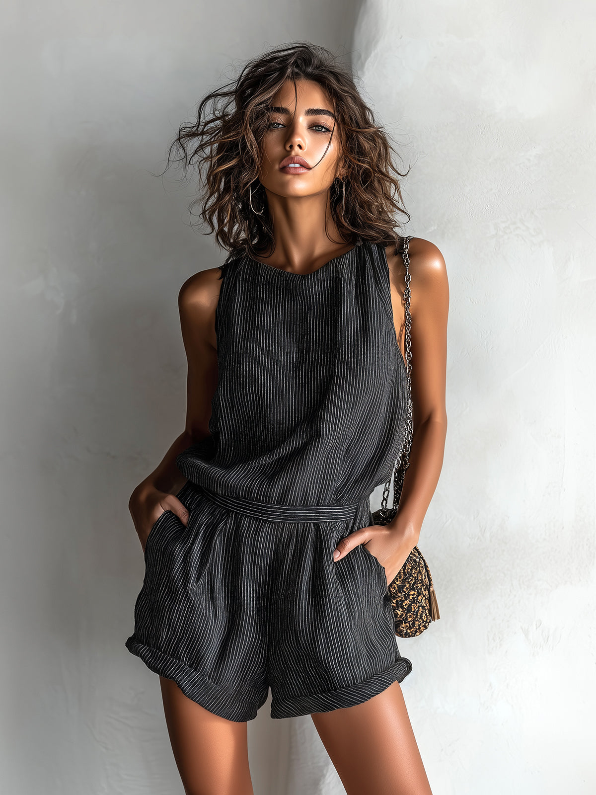 Tutina da donna in misto lino a righe - Fresca e casual