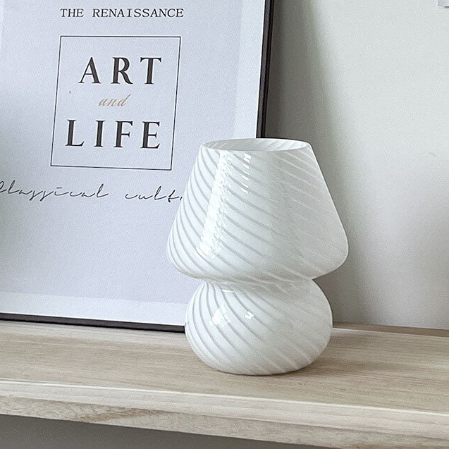 Lampada da tavolo moderna e minimalista in vetro spugna a righe