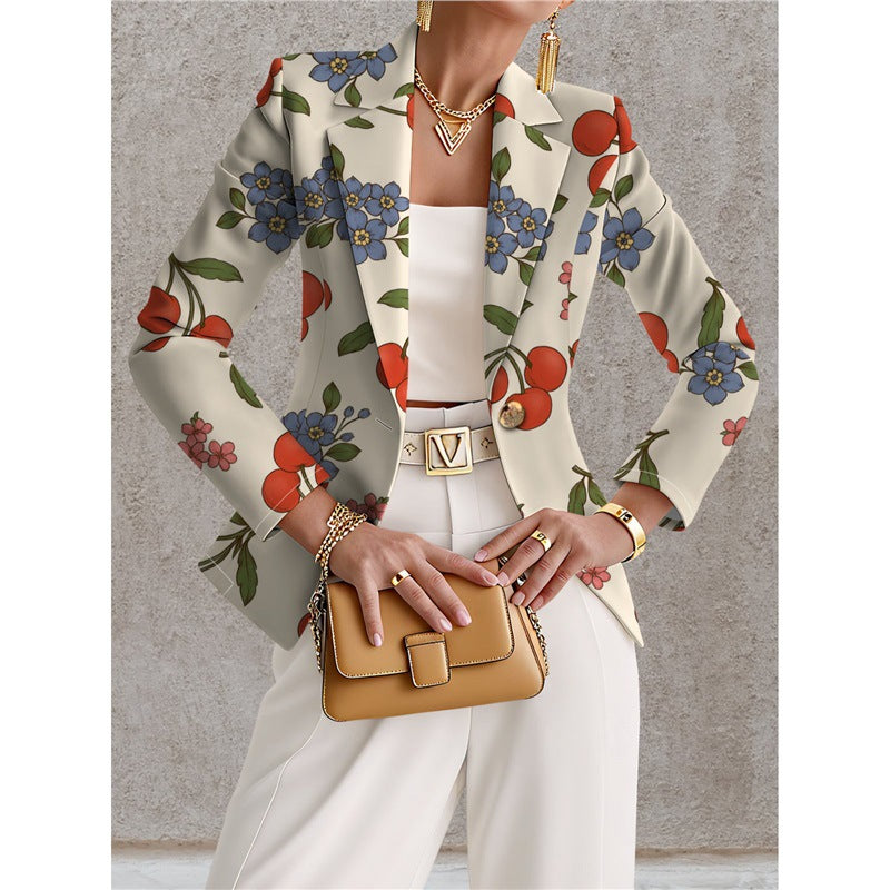 Giacca da donna blu navy a pois bianchi – Stile casual chic ed elegante