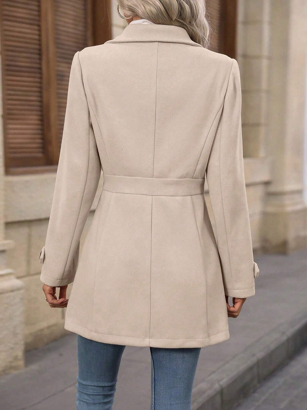 Cappotto monopetto da donna in misto lana – Elegante giacca di media lunghezza con revers