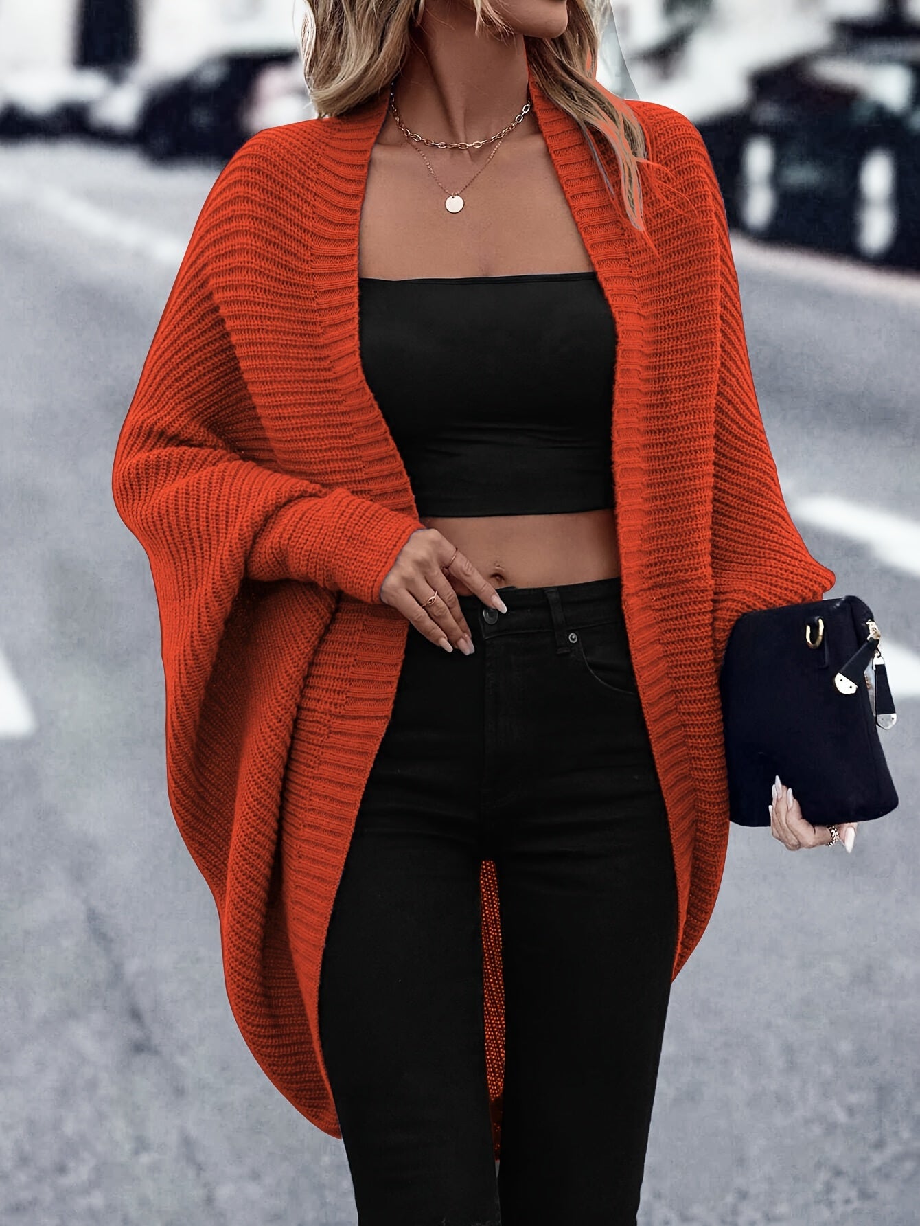 Chaleco de punto oversize para mujer – Estilo casual suave para llevar en capas
