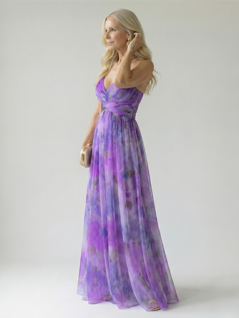 Abito maxi da donna incrociato e fluido - Femminile e leggero
