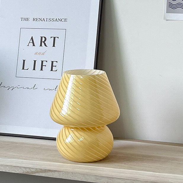 Lampada da tavolo moderna e minimalista in vetro spugna a righe
